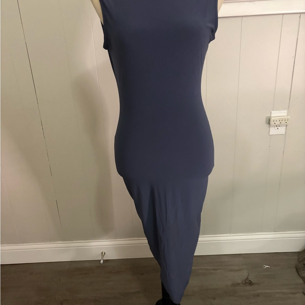 Windsor Asymmetrical Sleeveless Navy Dress